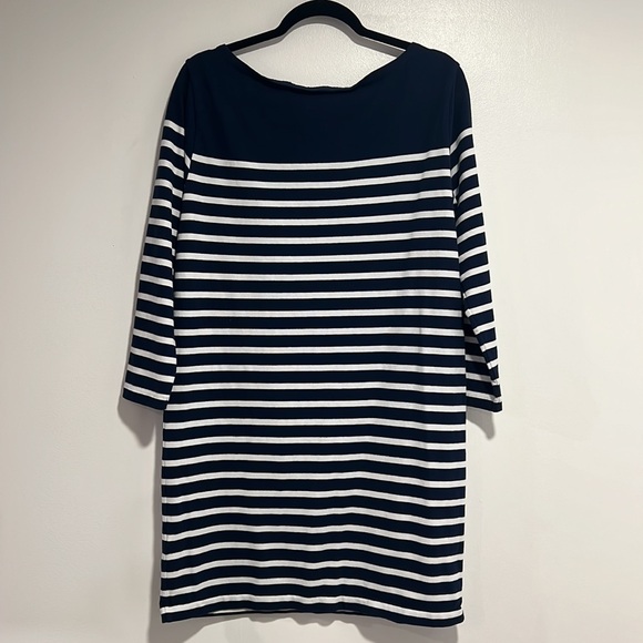 POLO Ralph Lauren Navy Nautical Striped Boat neck Dress Sz Large - Picture 5 of 8